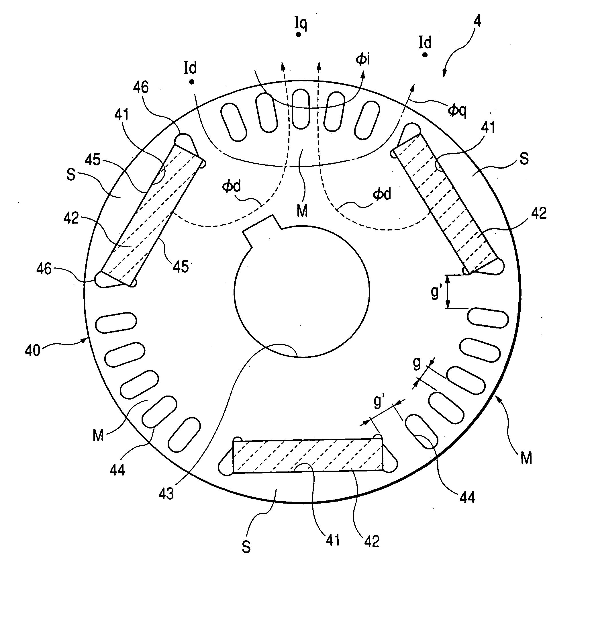Permanent-magnet rotor for an inner rotor type electric rotary machine and magnet-saving type rotor for a synchronous motor