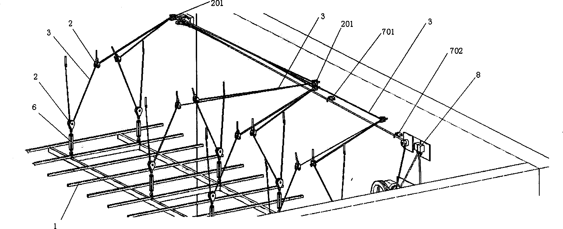 Automatic lifting device for paper cocooning frame