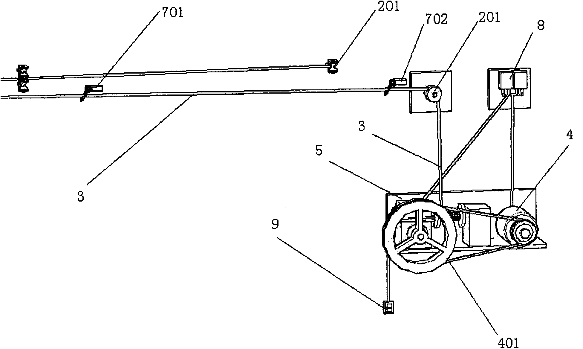 Automatic lifting device for paper cocooning frame