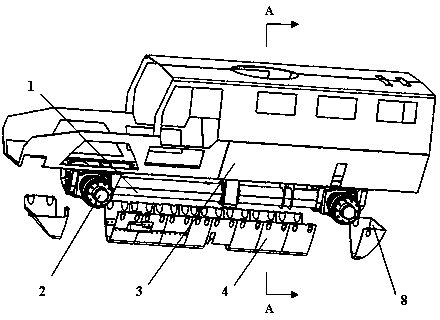 V-shaped multilayer lightningproof-structure armored vehicle with central spine beam transmission structure