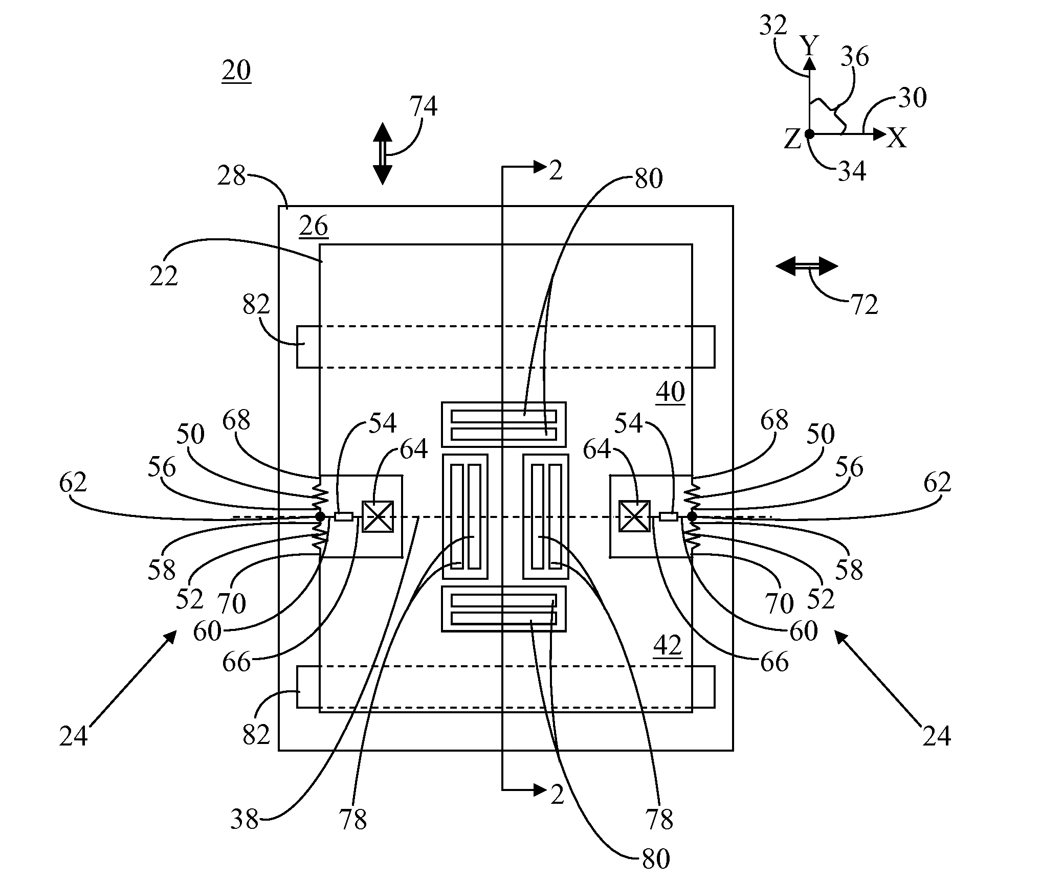 Three-axis microelectromechanical systems device with single proof mass