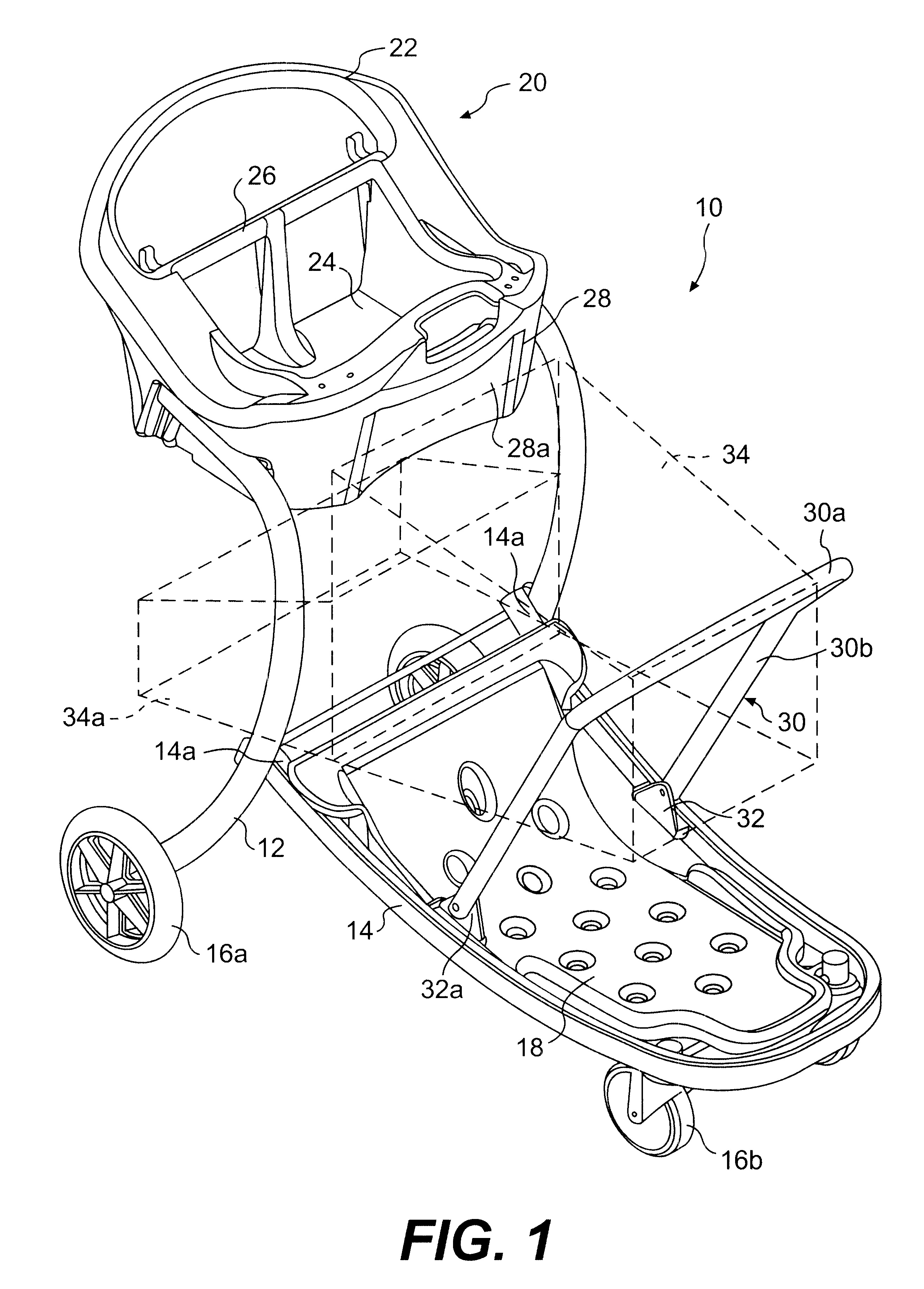 Cart with collapsible receptacle and method of use