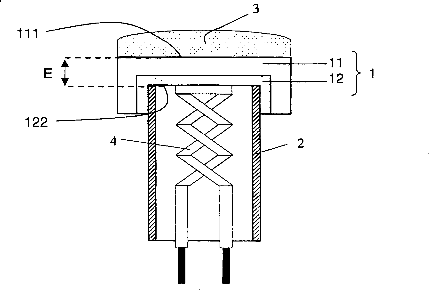 Oxide cathode for electron gun with a differentially doped metallic substrate