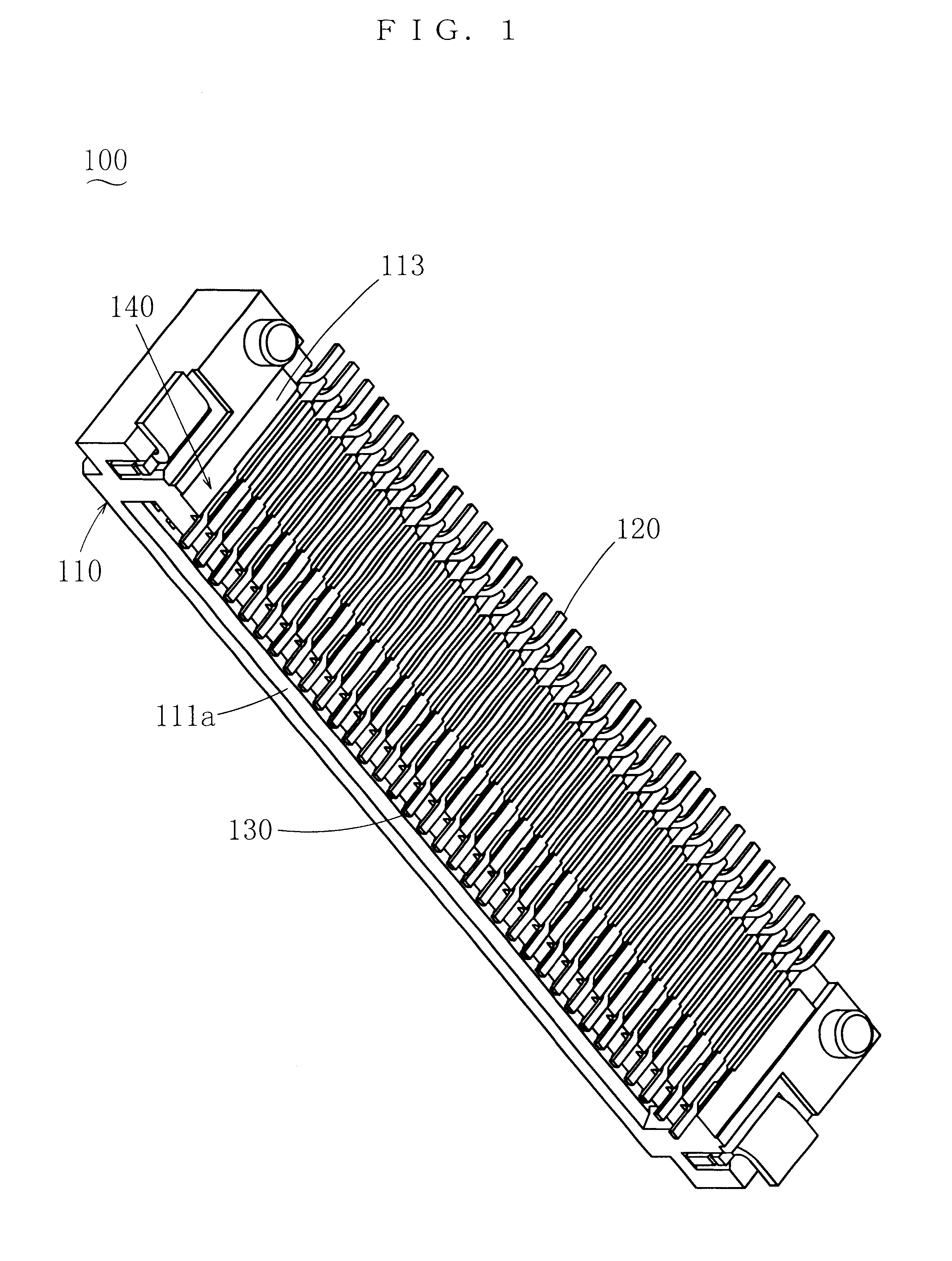 Horizontal electric connector