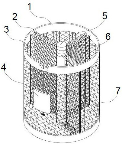 Fan-shaped breeding net