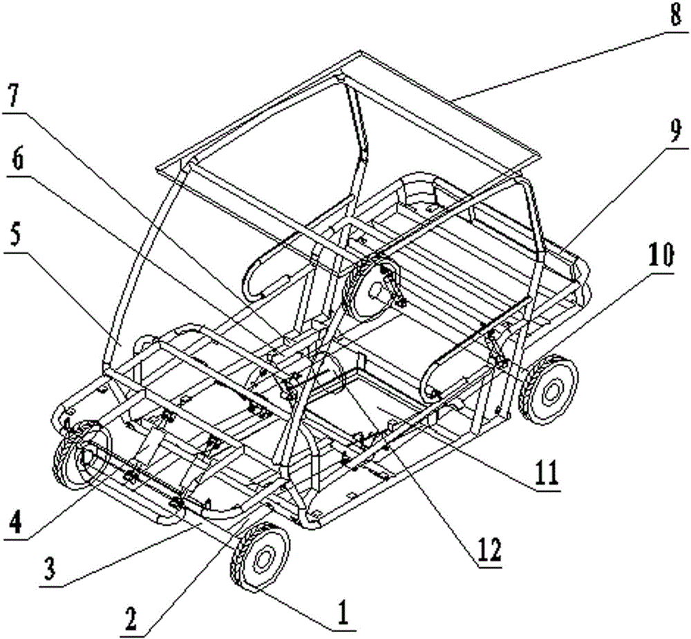 Small-sized four-wheel power car