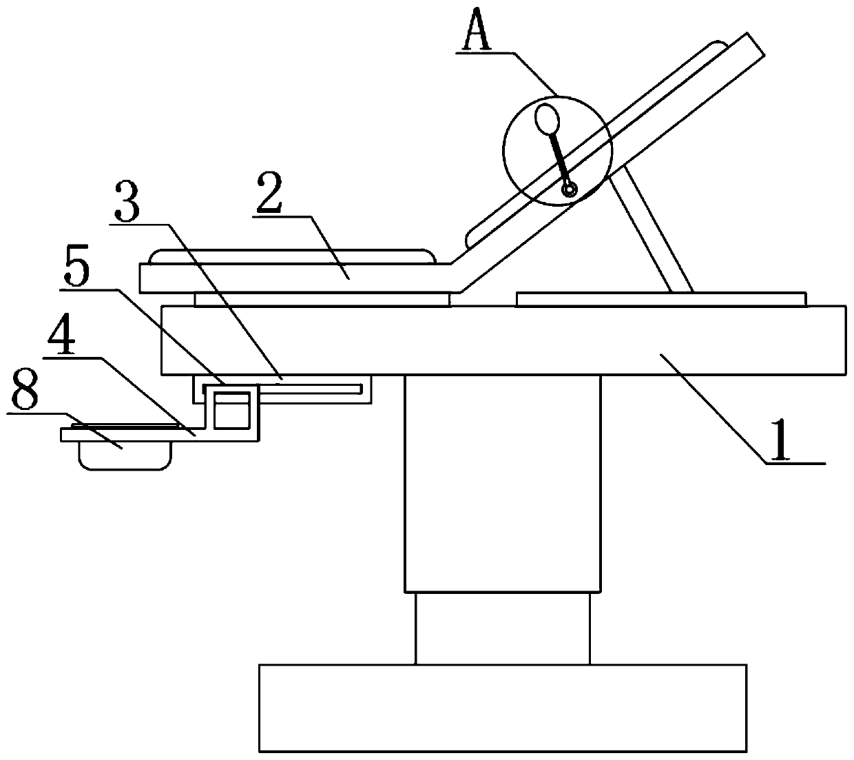 Gynecological operation sickbed