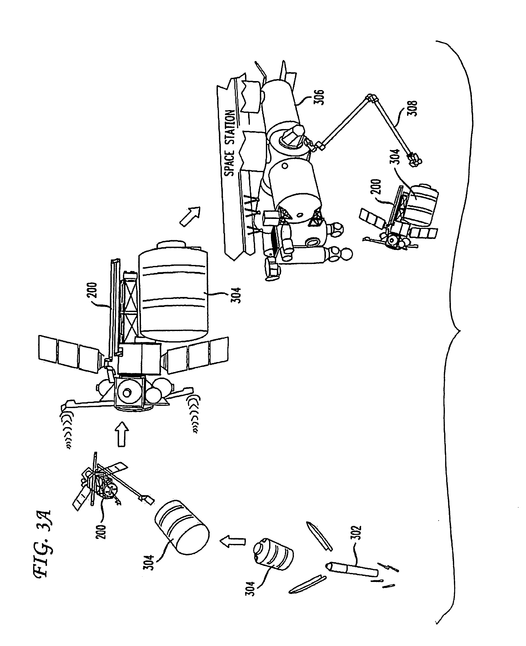 System and method for transferring cargo containers in space