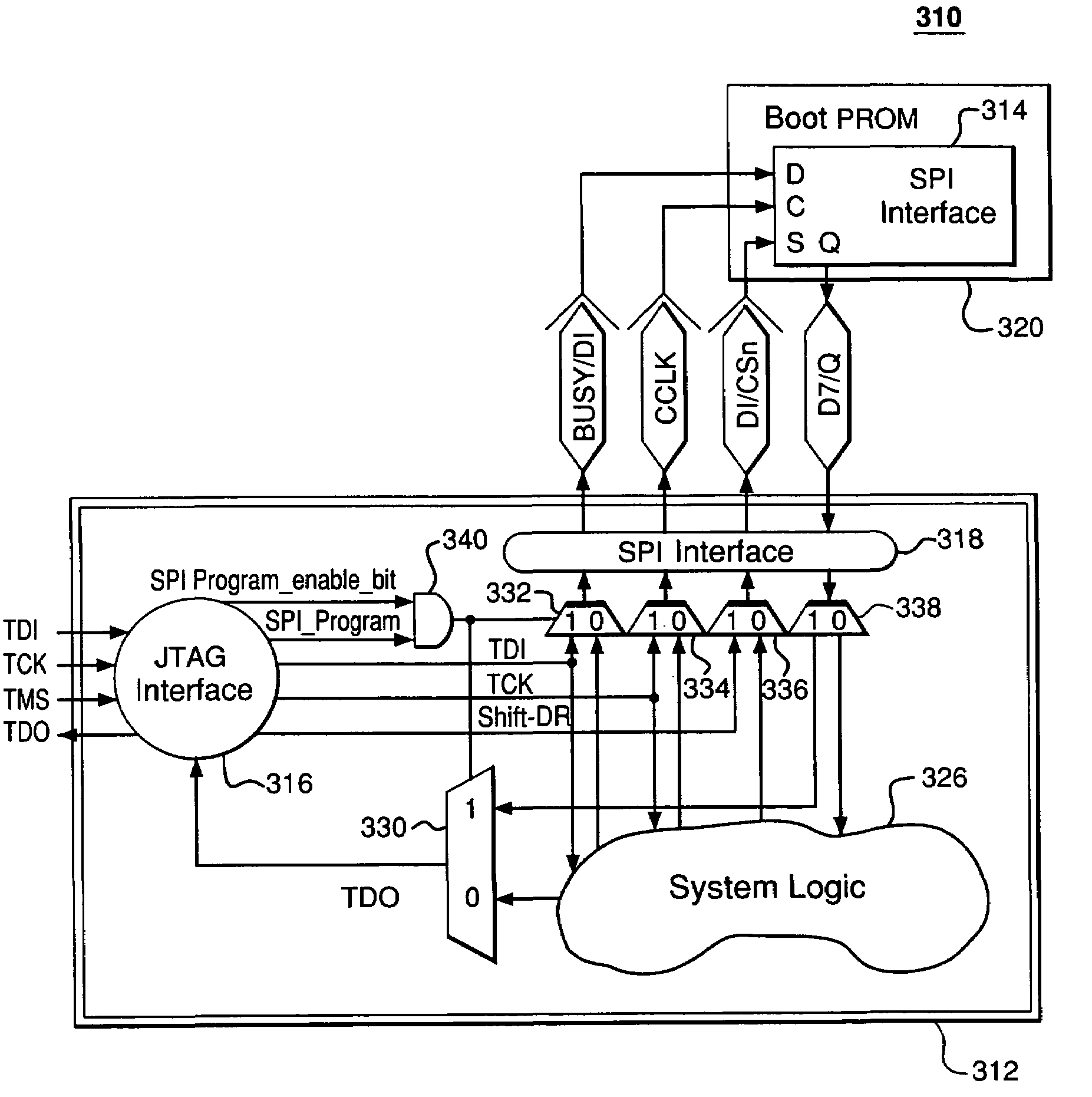 In-system programming of non-JTAG device using SPI and JTAG interfaces of FPGA device