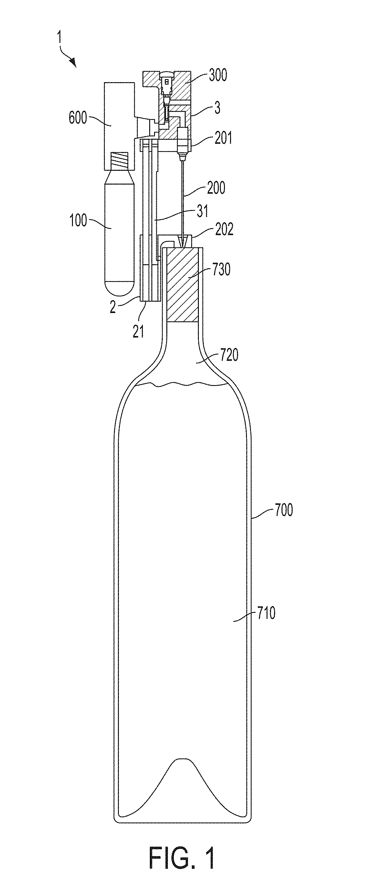 Method for extracting beverage from a bottle