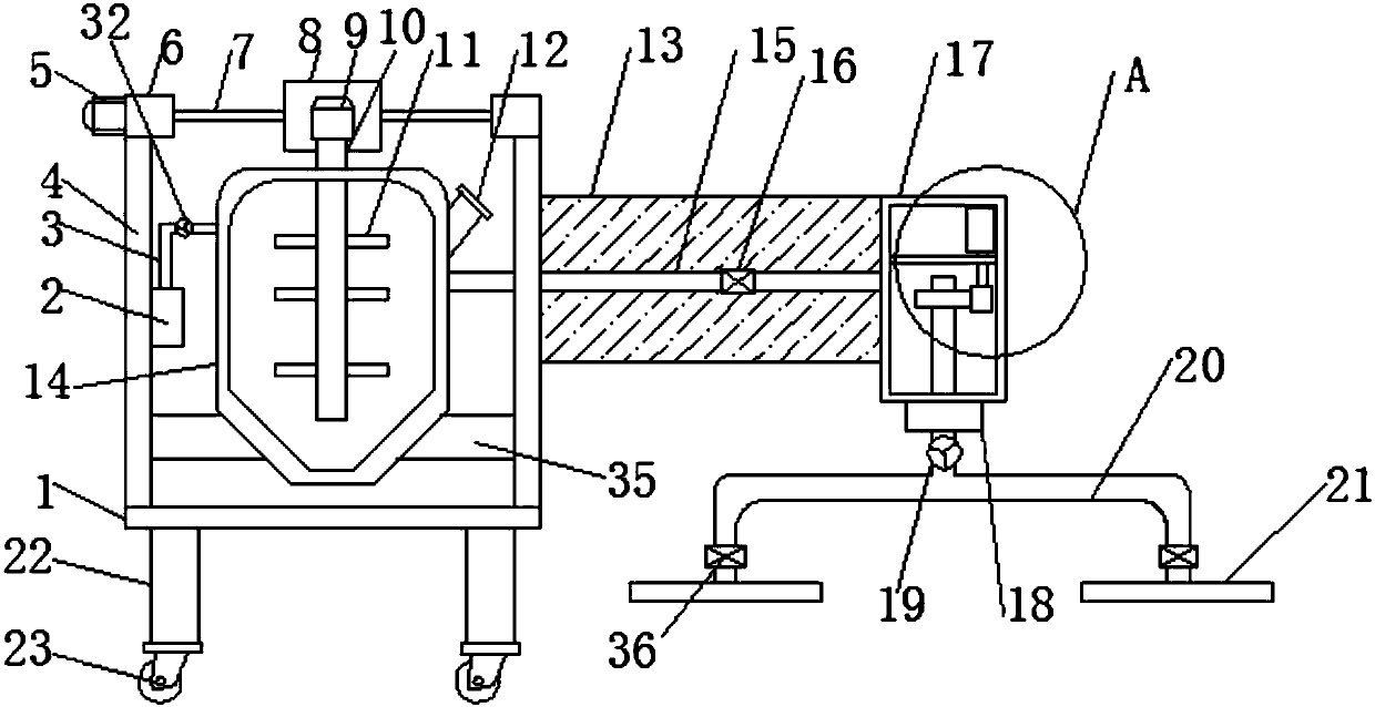 Movable water irrigation device with spray nozzles capable of rotatably spraying water