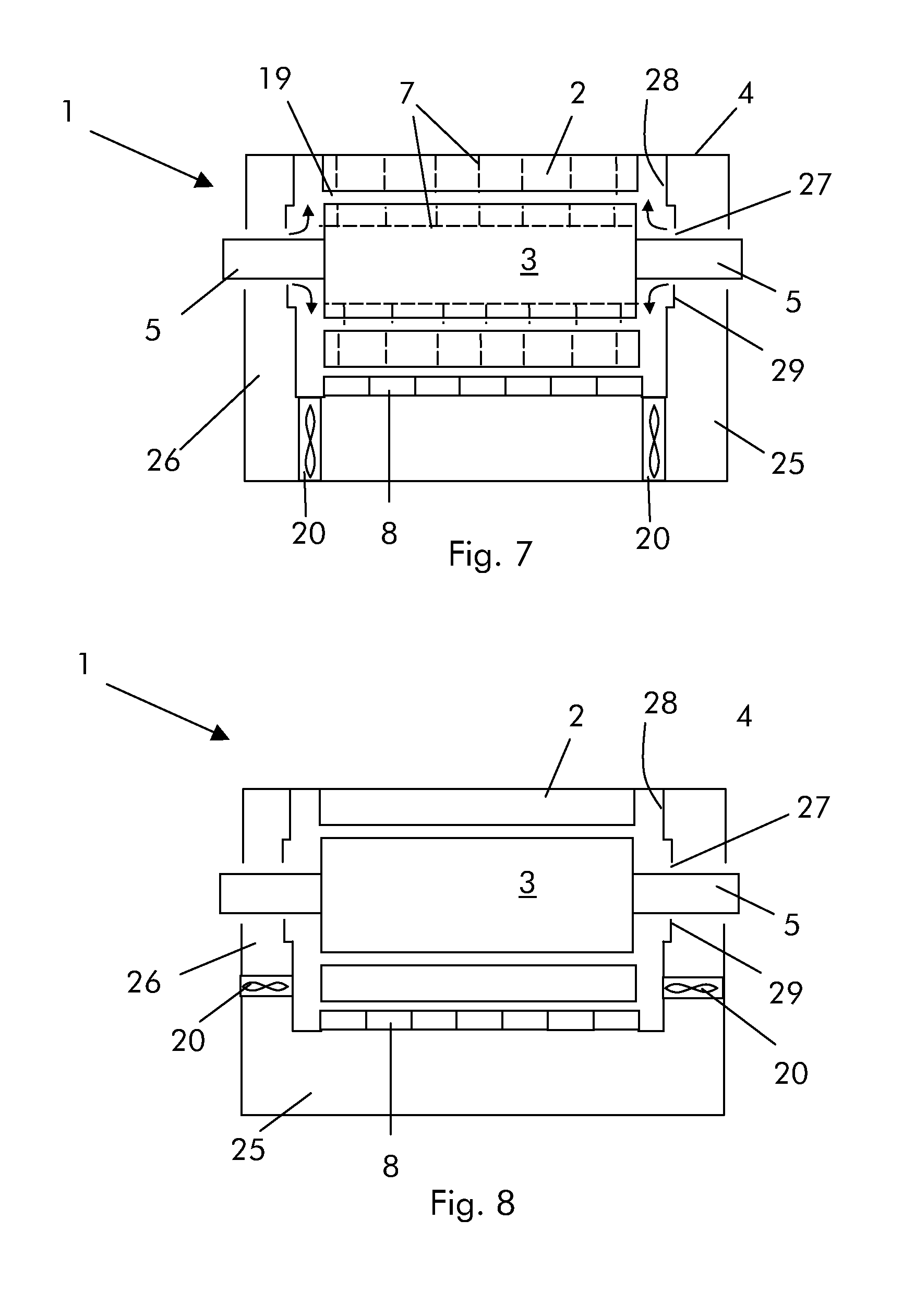 Electric machine and method to retrofit an electric machine