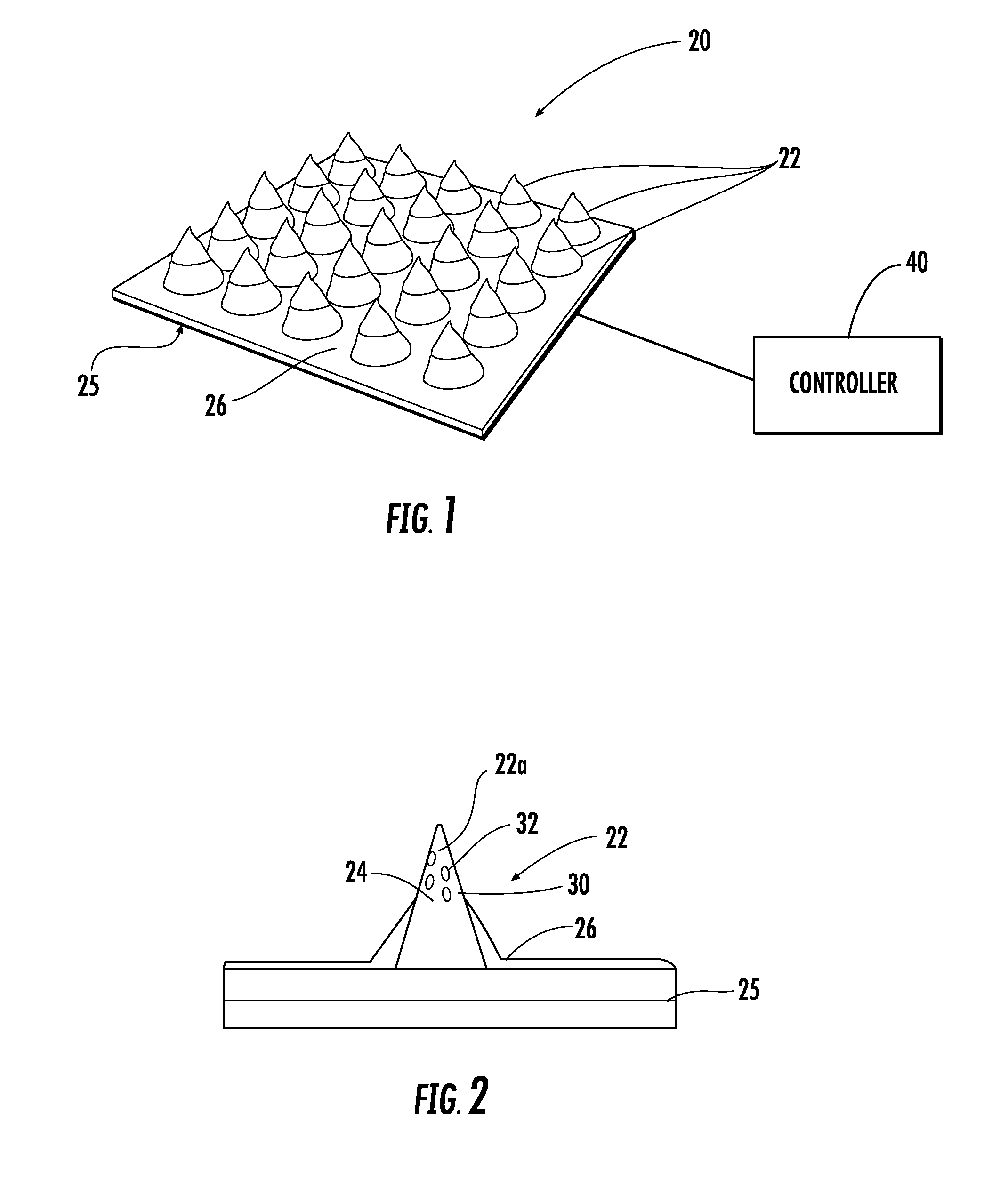Microneedle array device and method of making