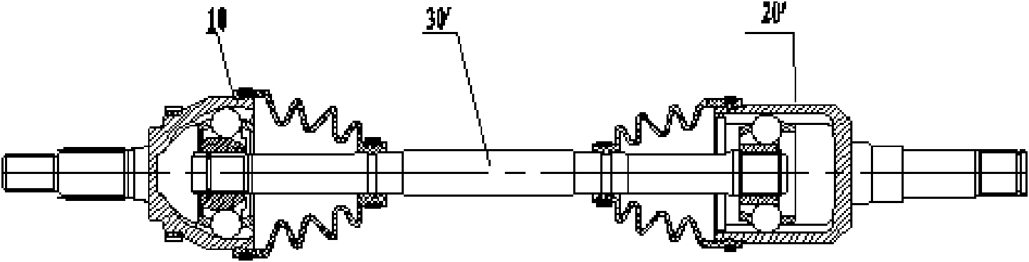 Constant-speed transmission shaft with telescopic middle shaft