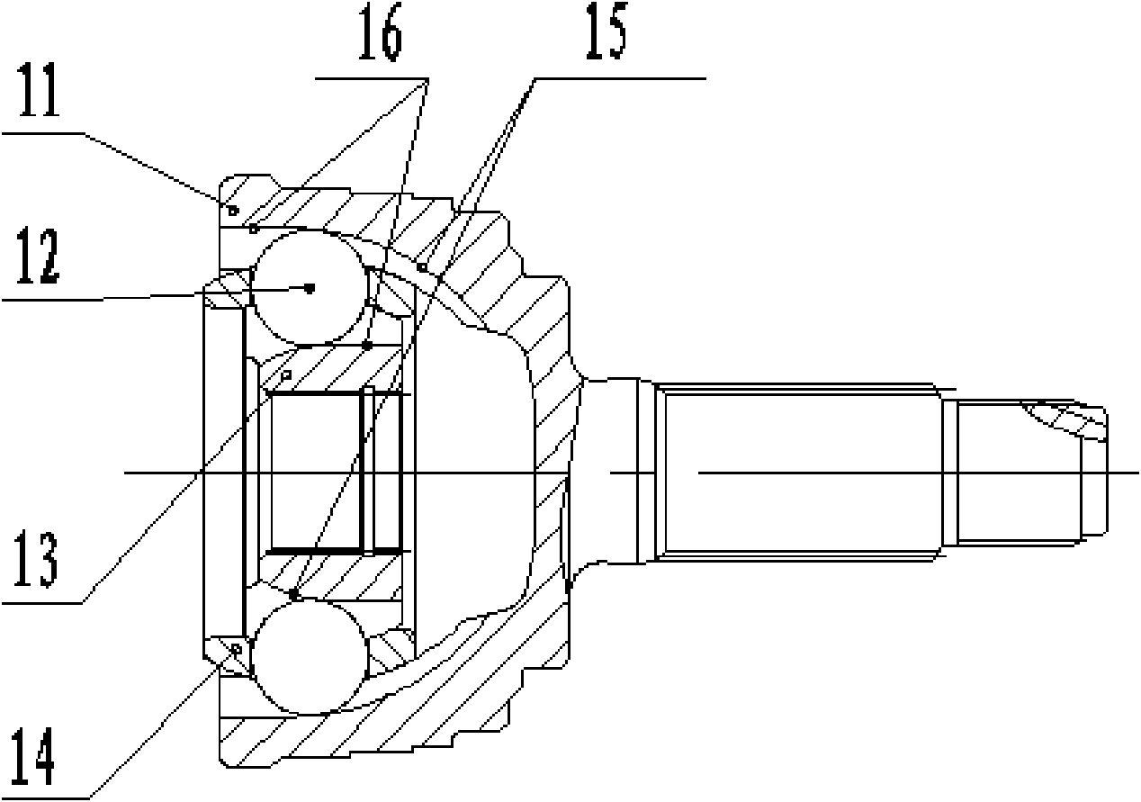 Constant-speed transmission shaft with telescopic middle shaft