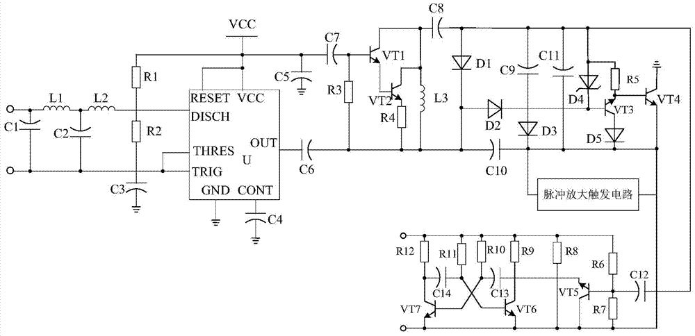 High-multiplication-factor frequency multiplier based on pulse amplification trigger circuit