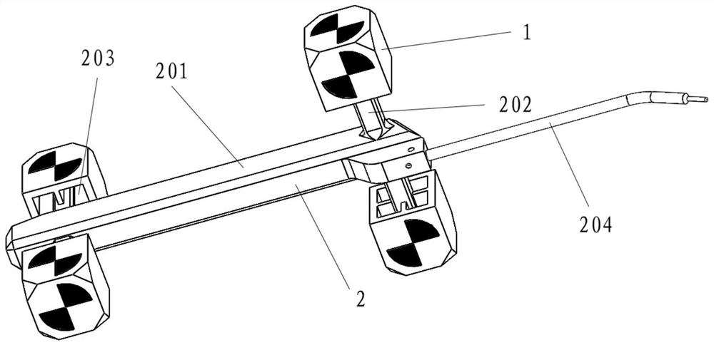 Dead-corner-free marking block for machine vision three-dimensional reconstruction