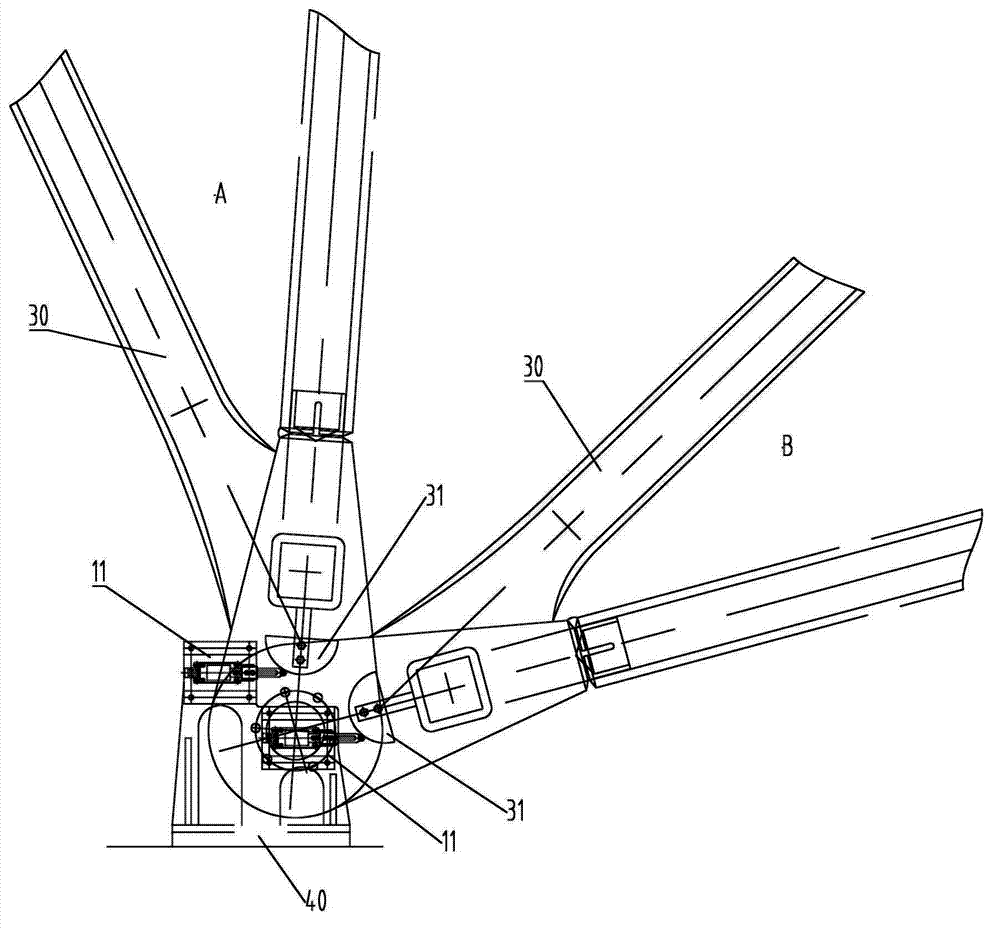 Variable-amplitude limiting device and crane