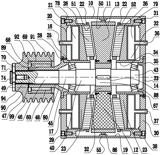 Chromium alloy disc triangular belt wheel motor