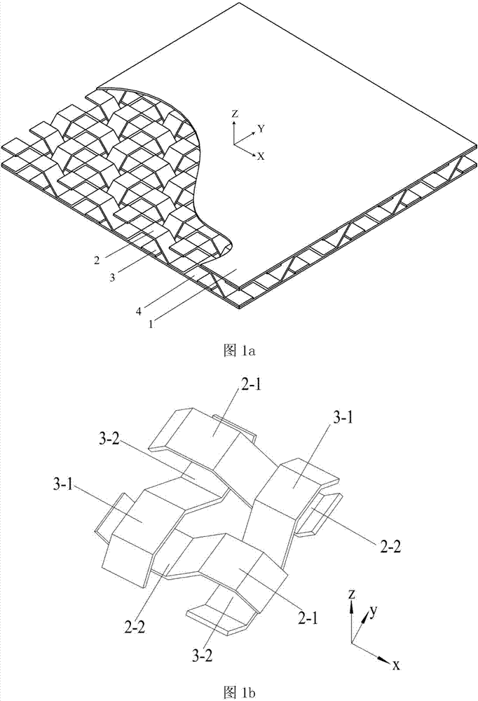 Light-weight orthogonal corrugated core sandwich composite structure and preparation method thereof