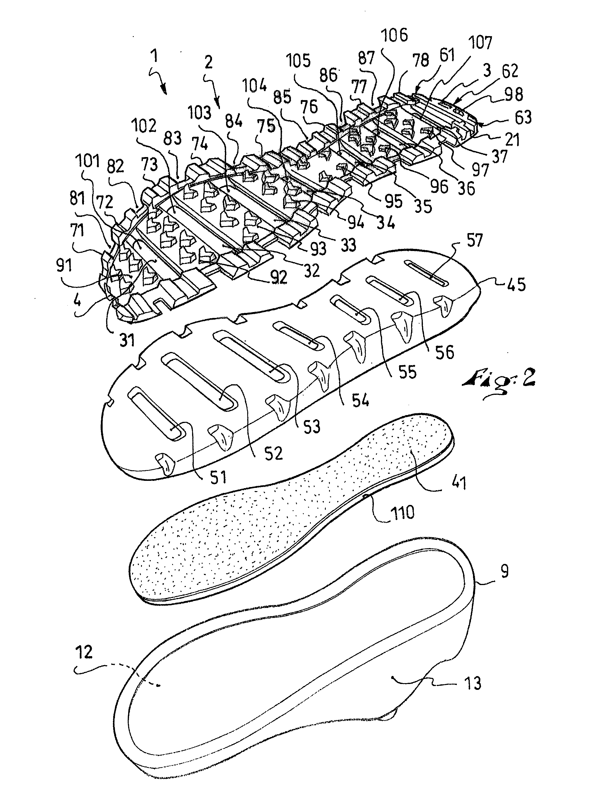 Footwear with improved sole assembly