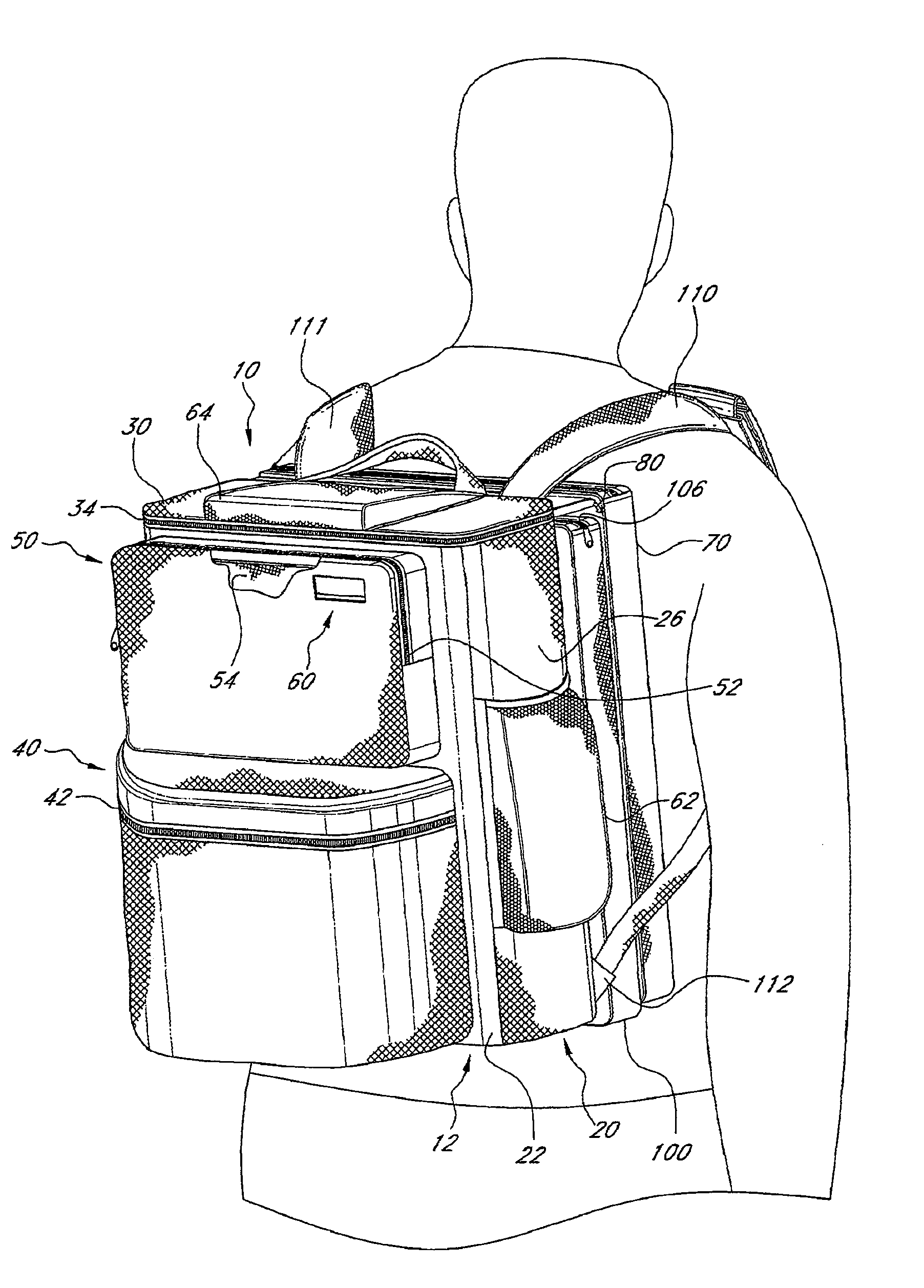 Multi-hanging position transportable article holder for multi-type seating