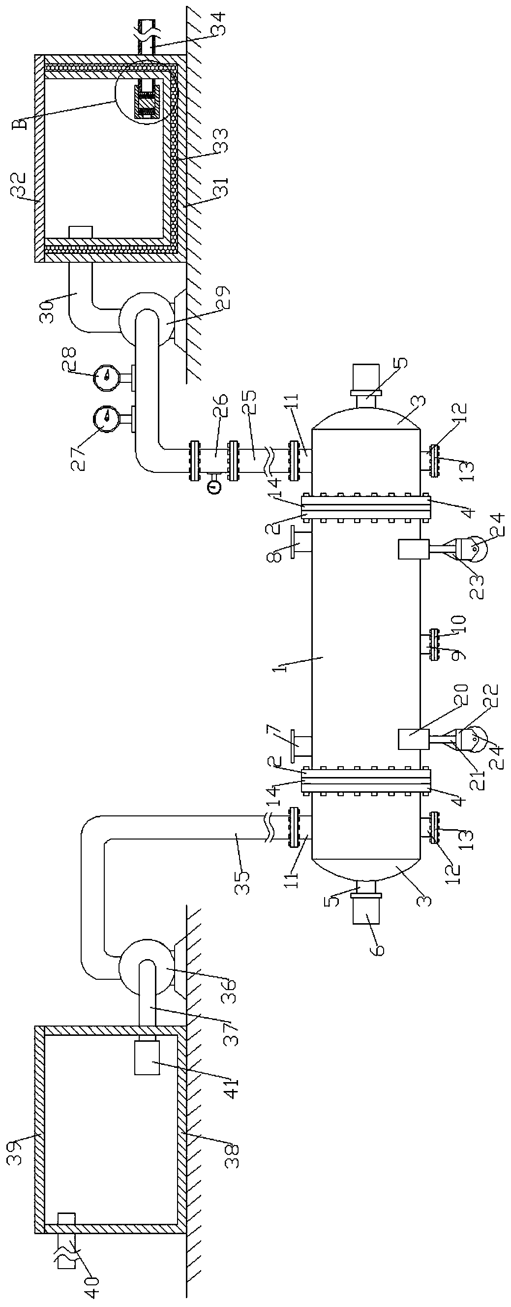 Heatable positive-pole protection acid cooler