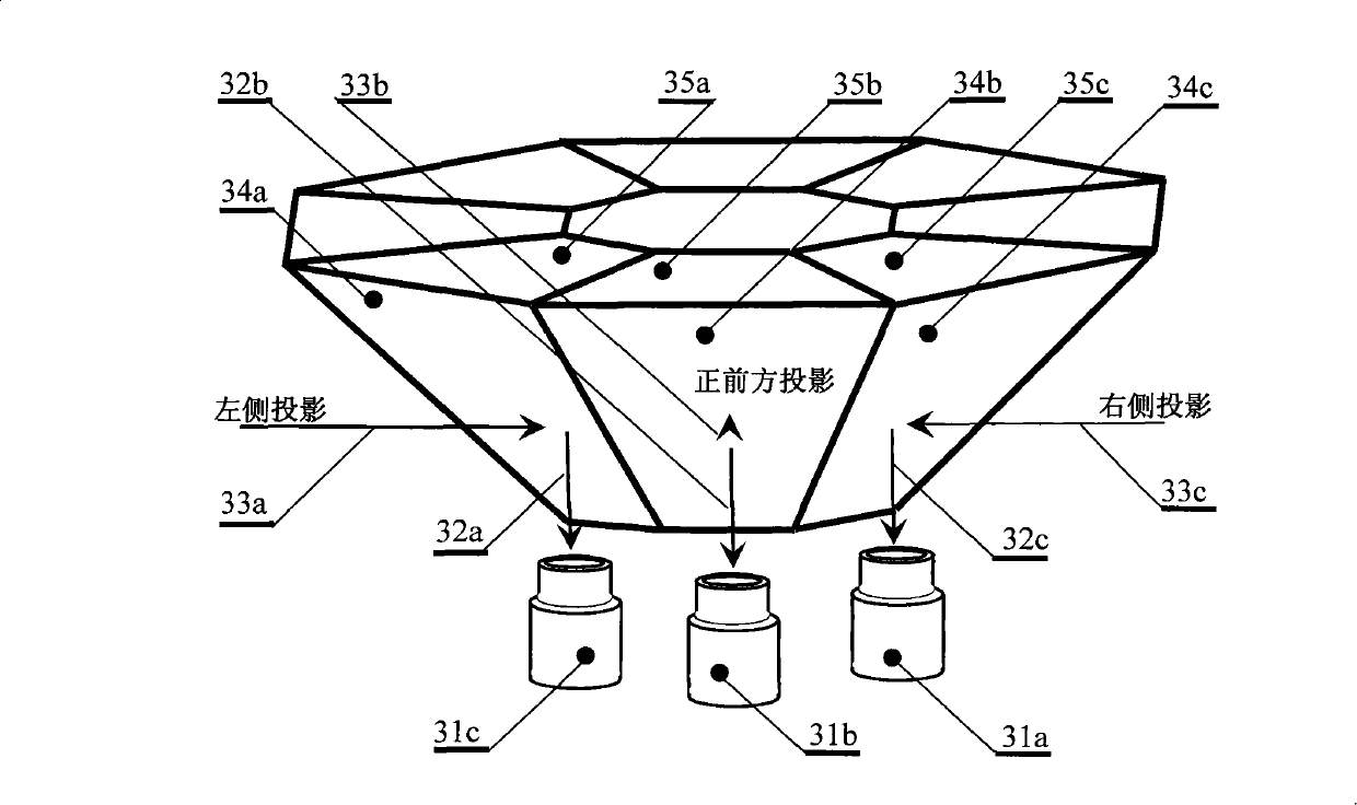 Multi-lens optical center superposing type omnibearing shooting device and panoramic shooting and retransmitting method