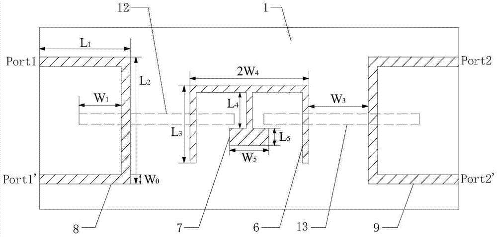 A dual-band-pass balanced filter with double-layer structure