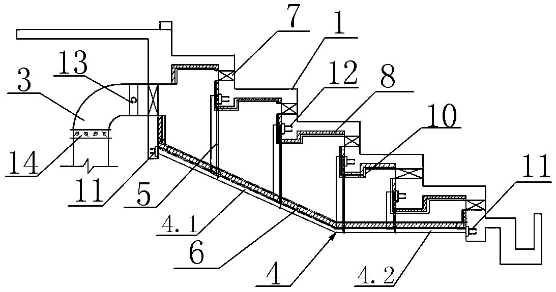 Heating and ventilation static pressure box structure and construction method thereof