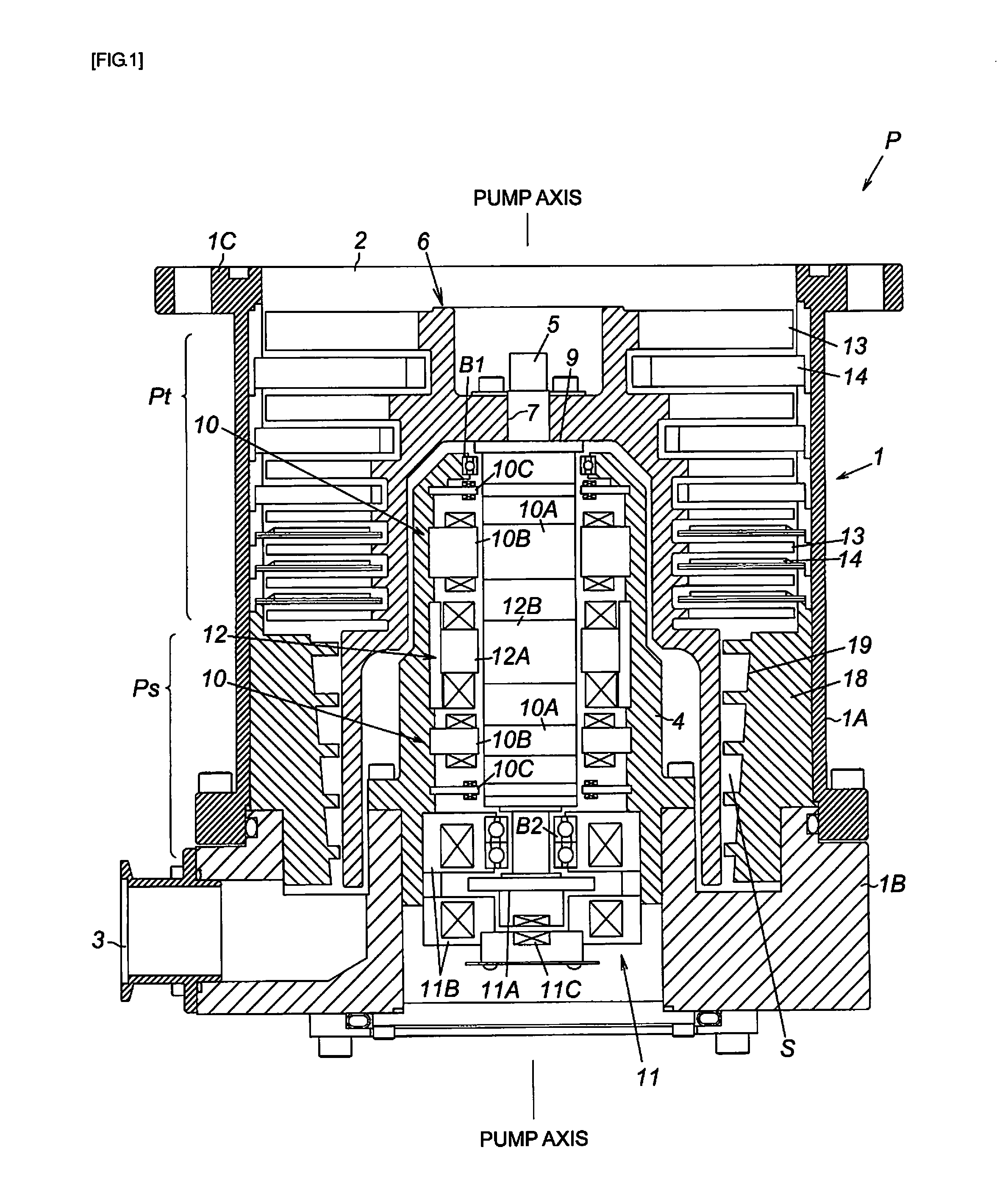 Fixed Blade Assembly Usable in Exhaust Pump, and Exhaust Pump Provided with same