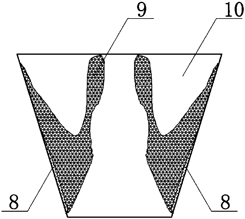 Anti-smoke type low-resistance industrial ventilation rectangular gradually expanding resistance member and method for preventing dust accumulation