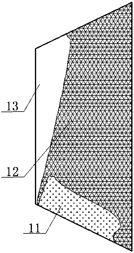 Anti-smoke type low-resistance industrial ventilation rectangular gradually expanding resistance member and method for preventing dust accumulation