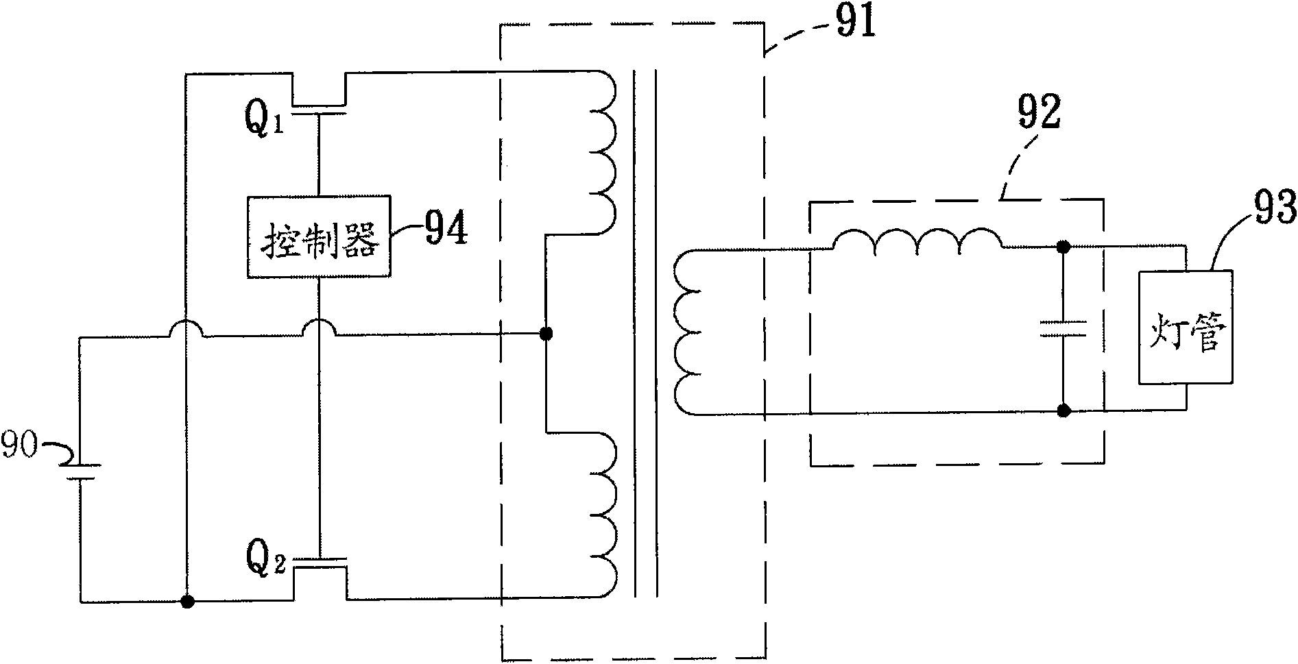 Cold cathode florescent lamp converter, control method thereof and control module thereof