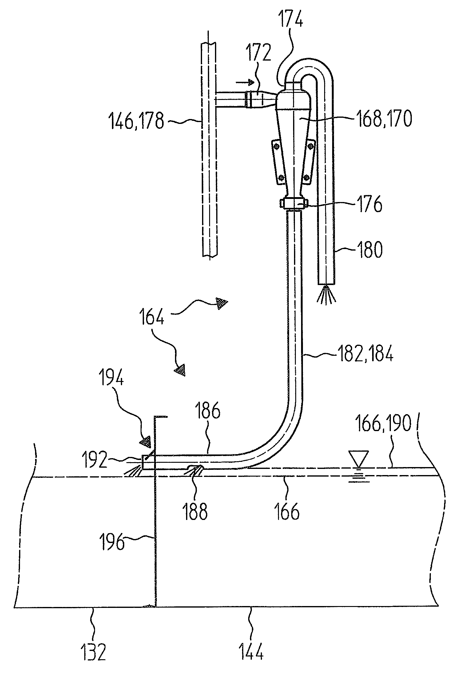Dirt separator device with level control