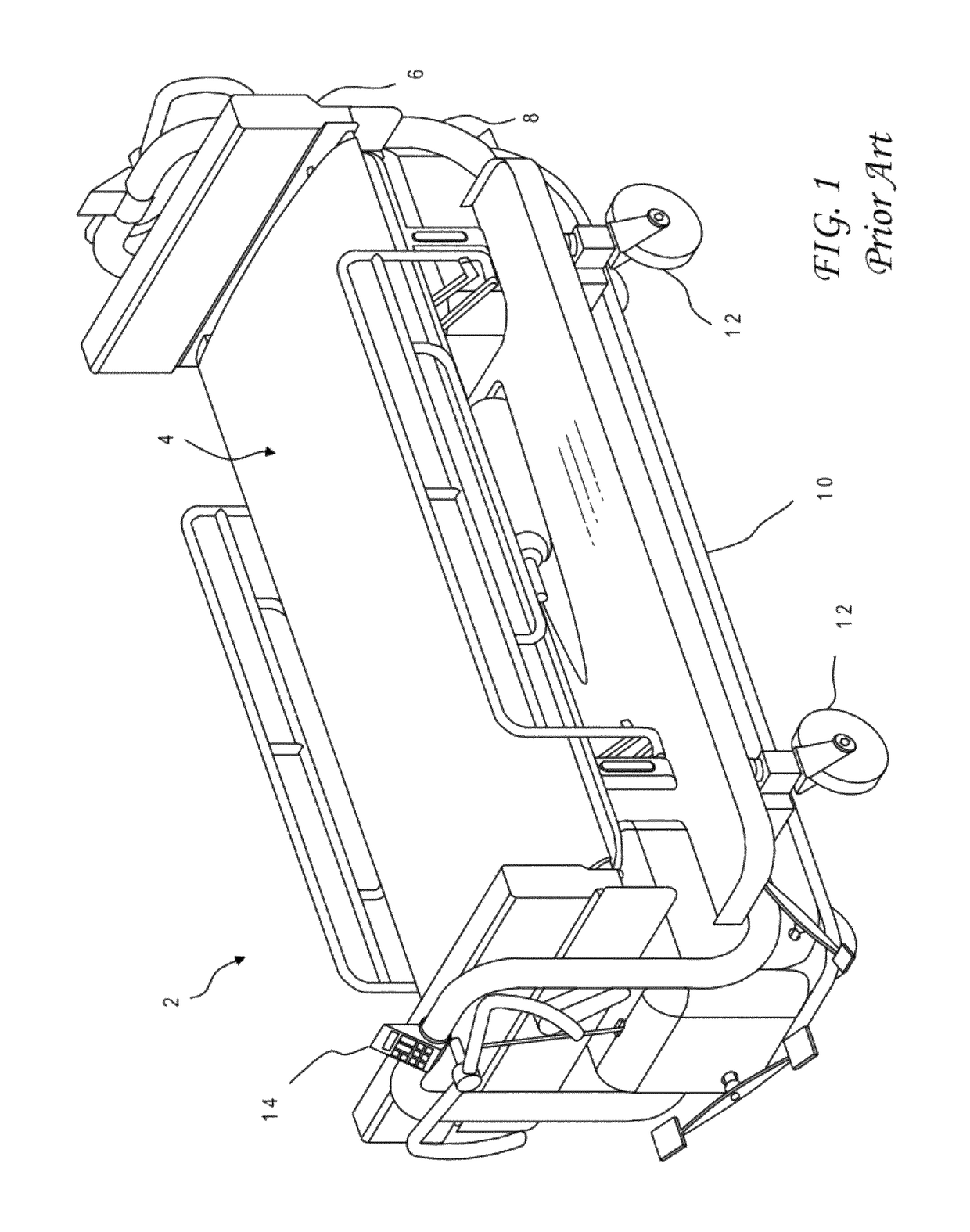 Patient transfer device with differential belt-table speed control