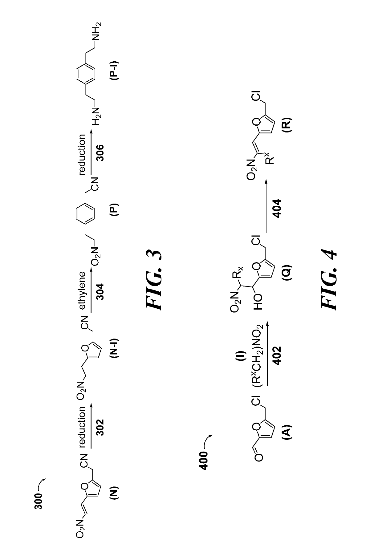 Diamine compounds, dinitro compounds and other compounds, and methods of producing thereof and uses related thereof