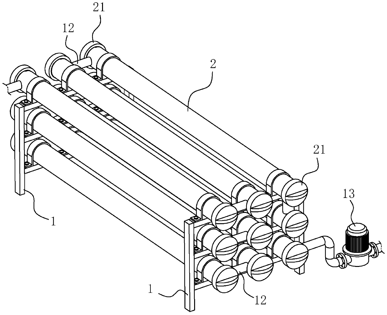 Nano-filtration device for dyeing water