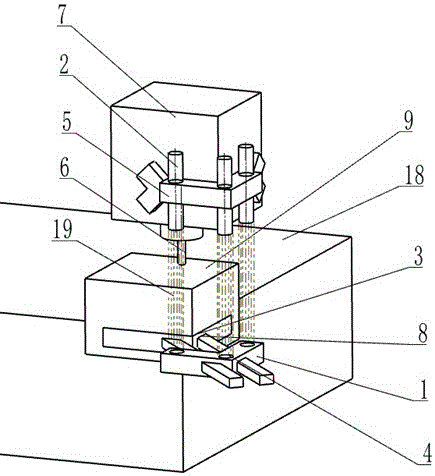 A positioning device and positioning method for multi-face milling of casting molds