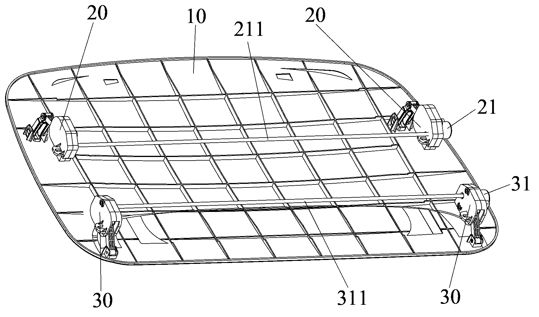 Surface plate running mechanism and air-conditioner indoor unit with same