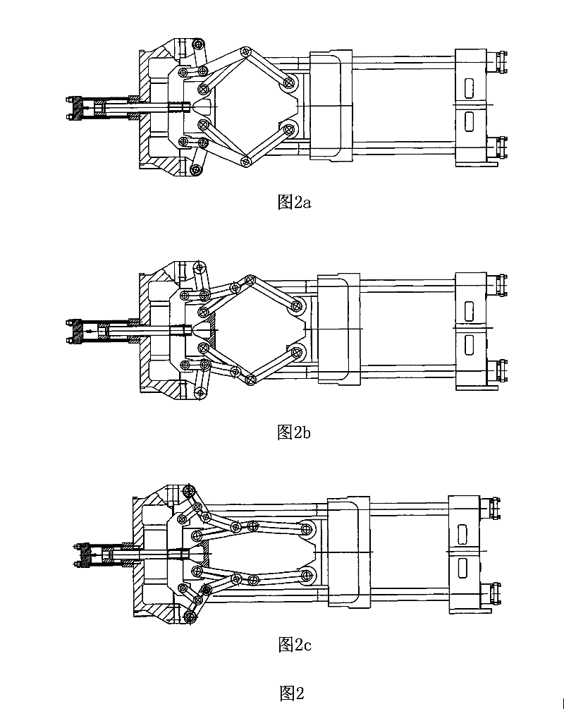 Porous series double-toggle inside and outside turning composite clamping mechanism and method