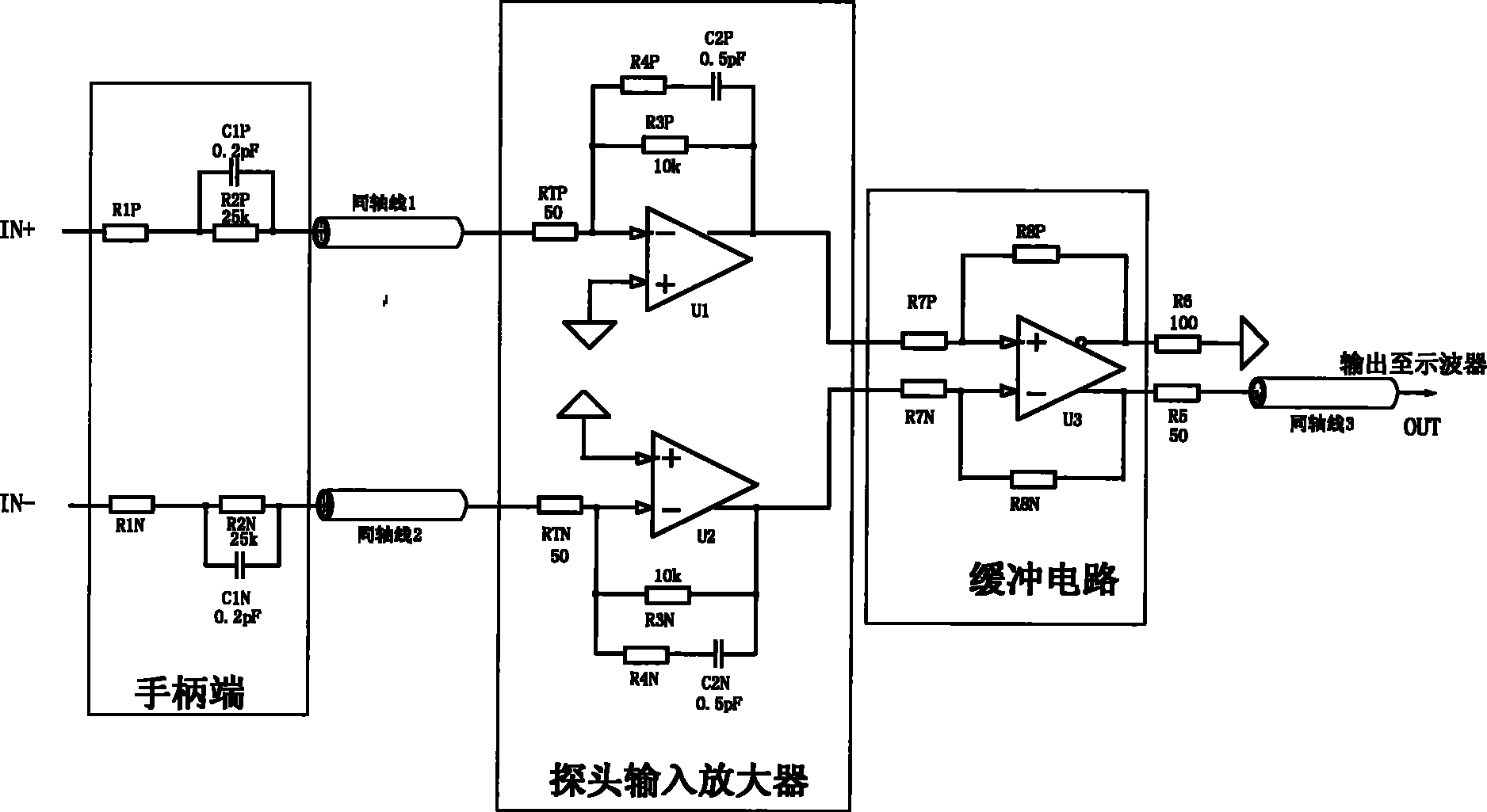 Active differential voltage probe