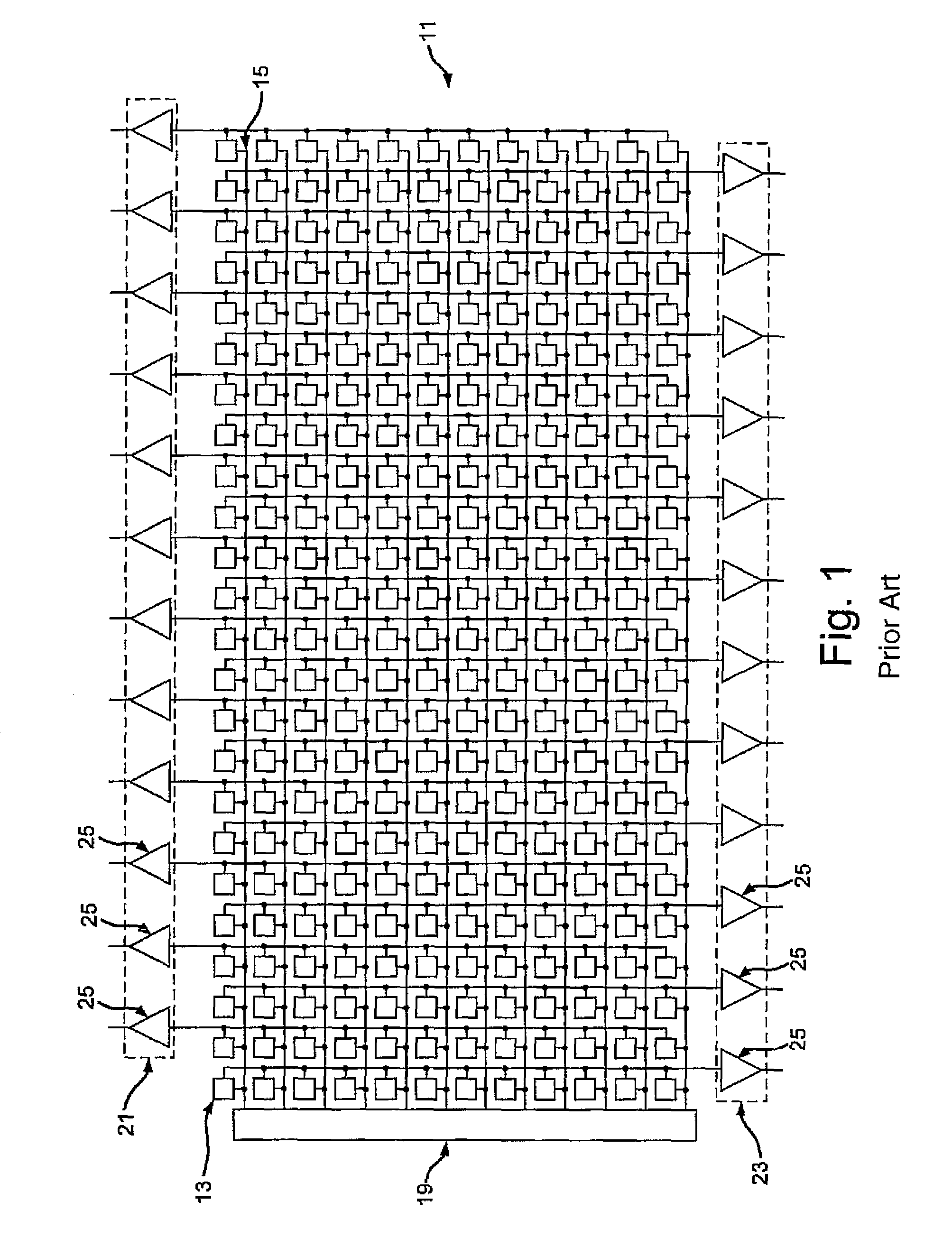 Image sensor with a plurality of switchable rows of column amplifiers
