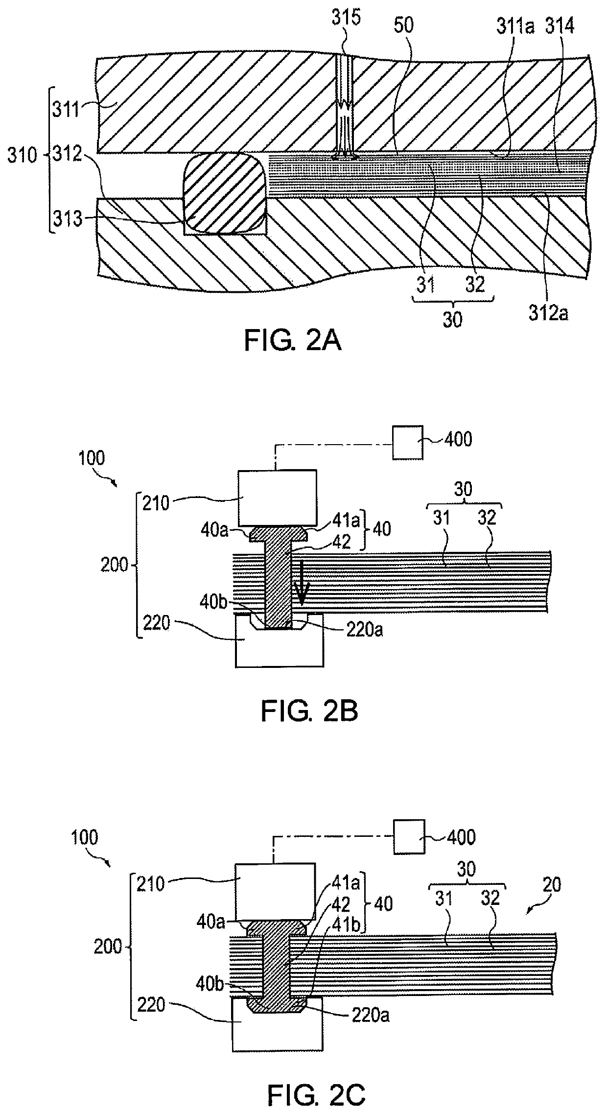 Molding method for composite material and intermediate member for composite material