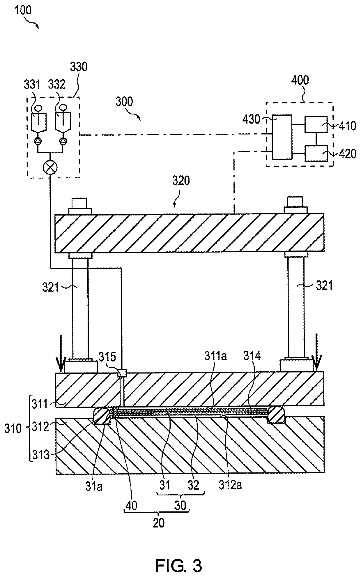 Molding method for composite material and intermediate member for composite material