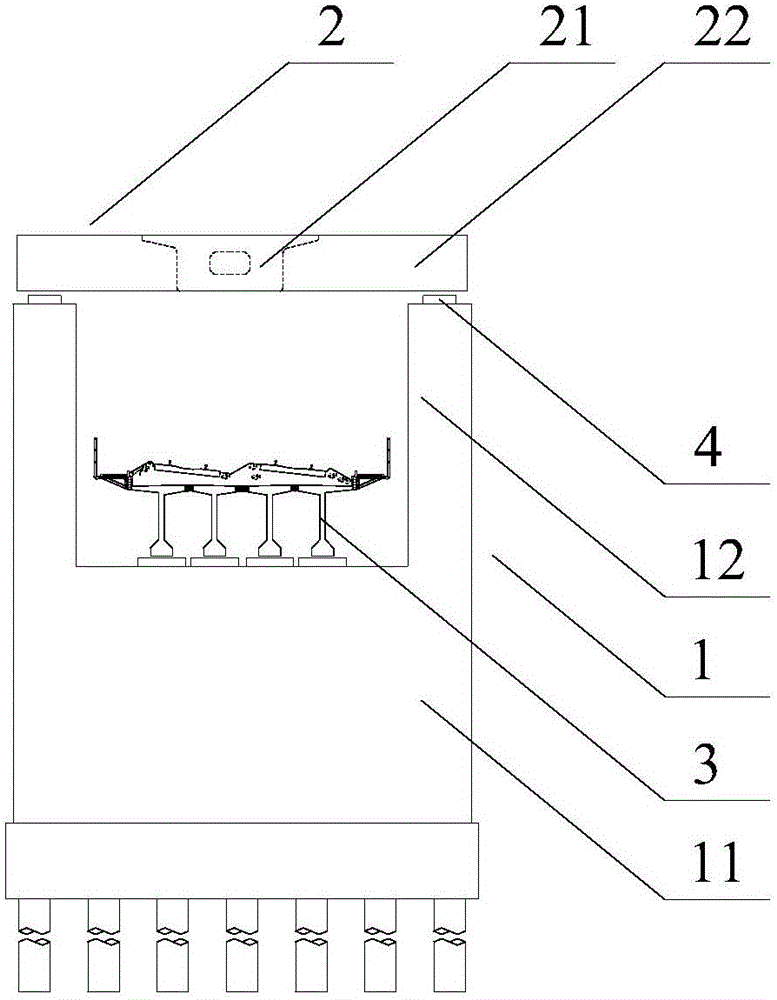 Double-layer bridge structure capable of lowering integral height