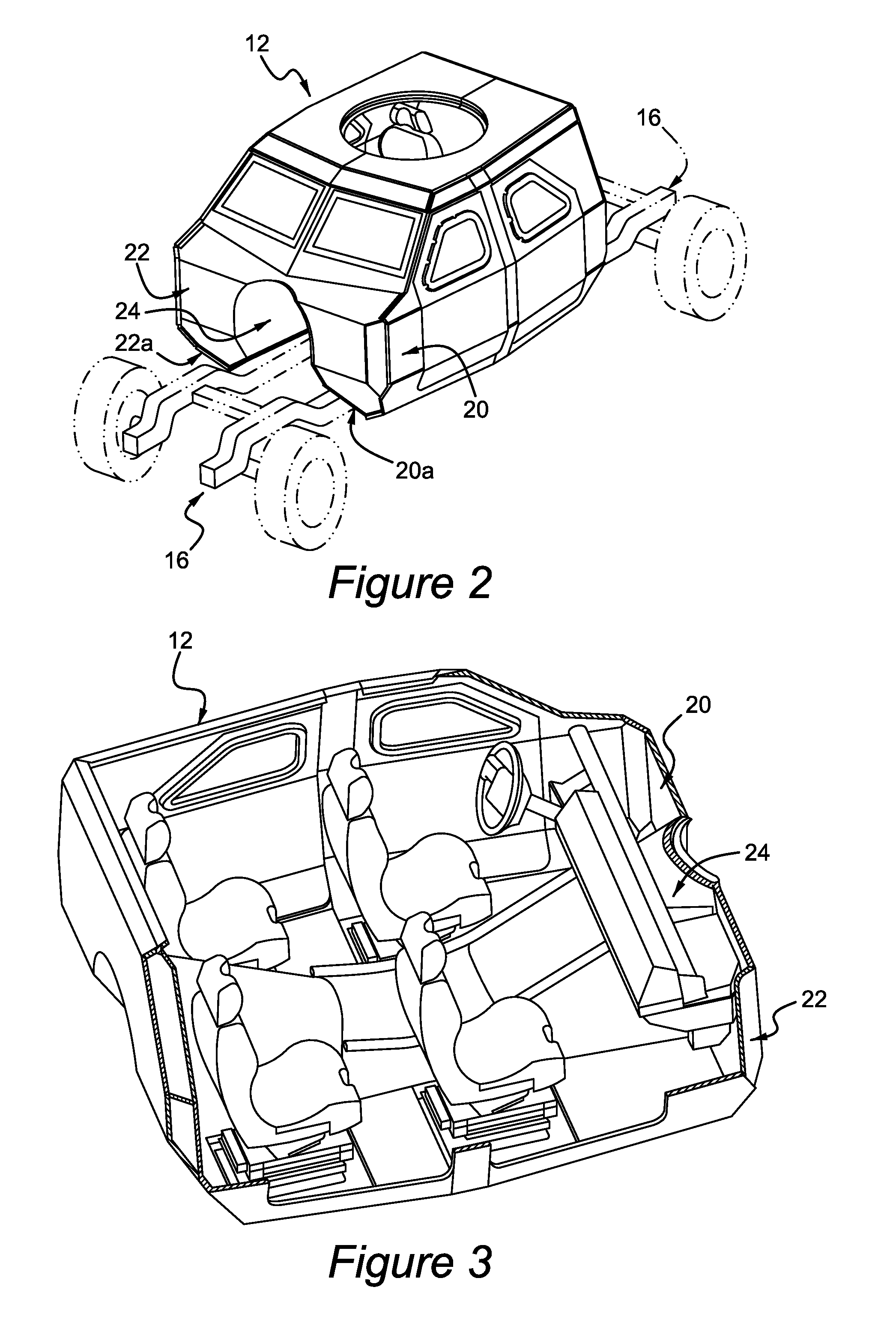 Blast-resistant vehicle hull