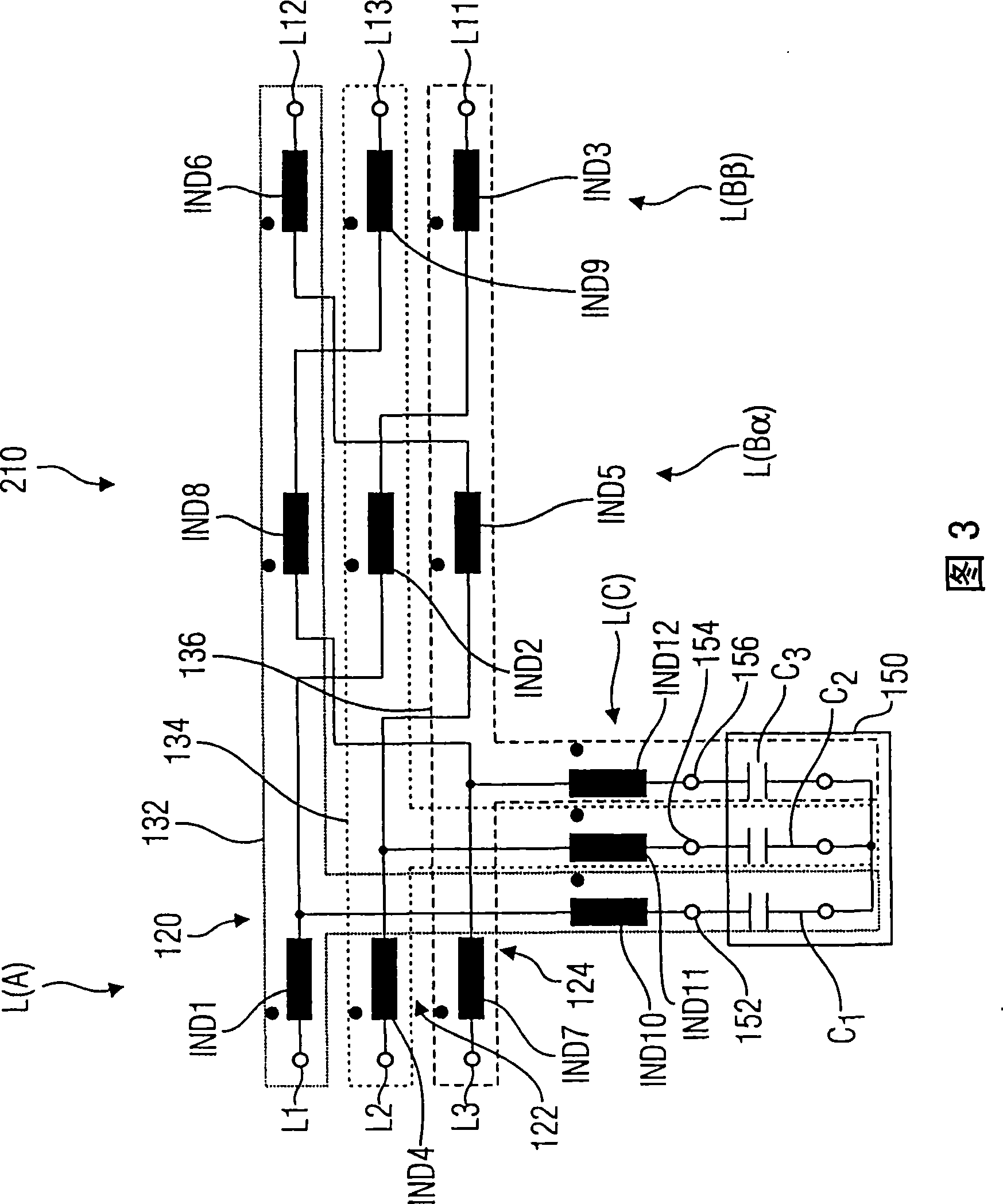 Polyphase line filter and its operation method