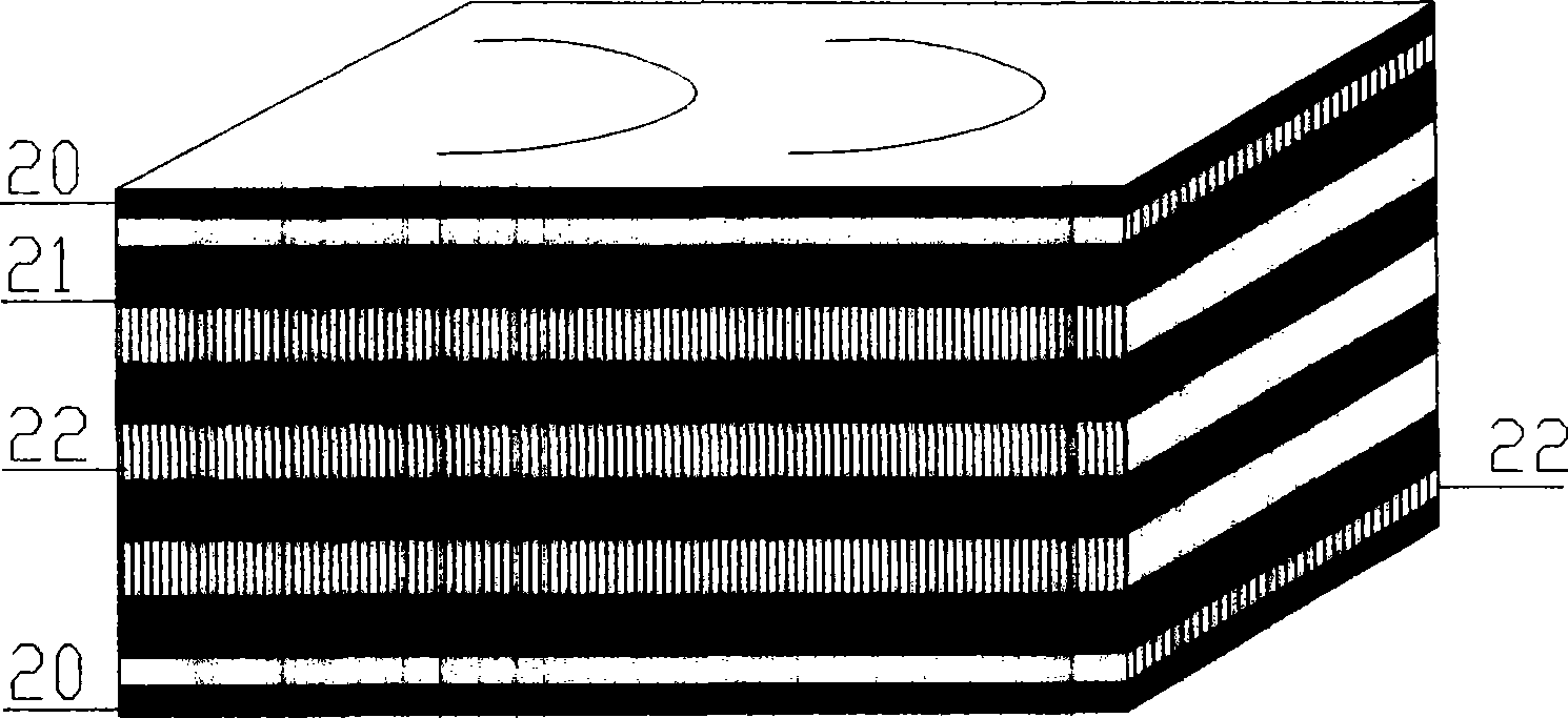 Adhesive-bonded panel made of bamboo and wood and its production method