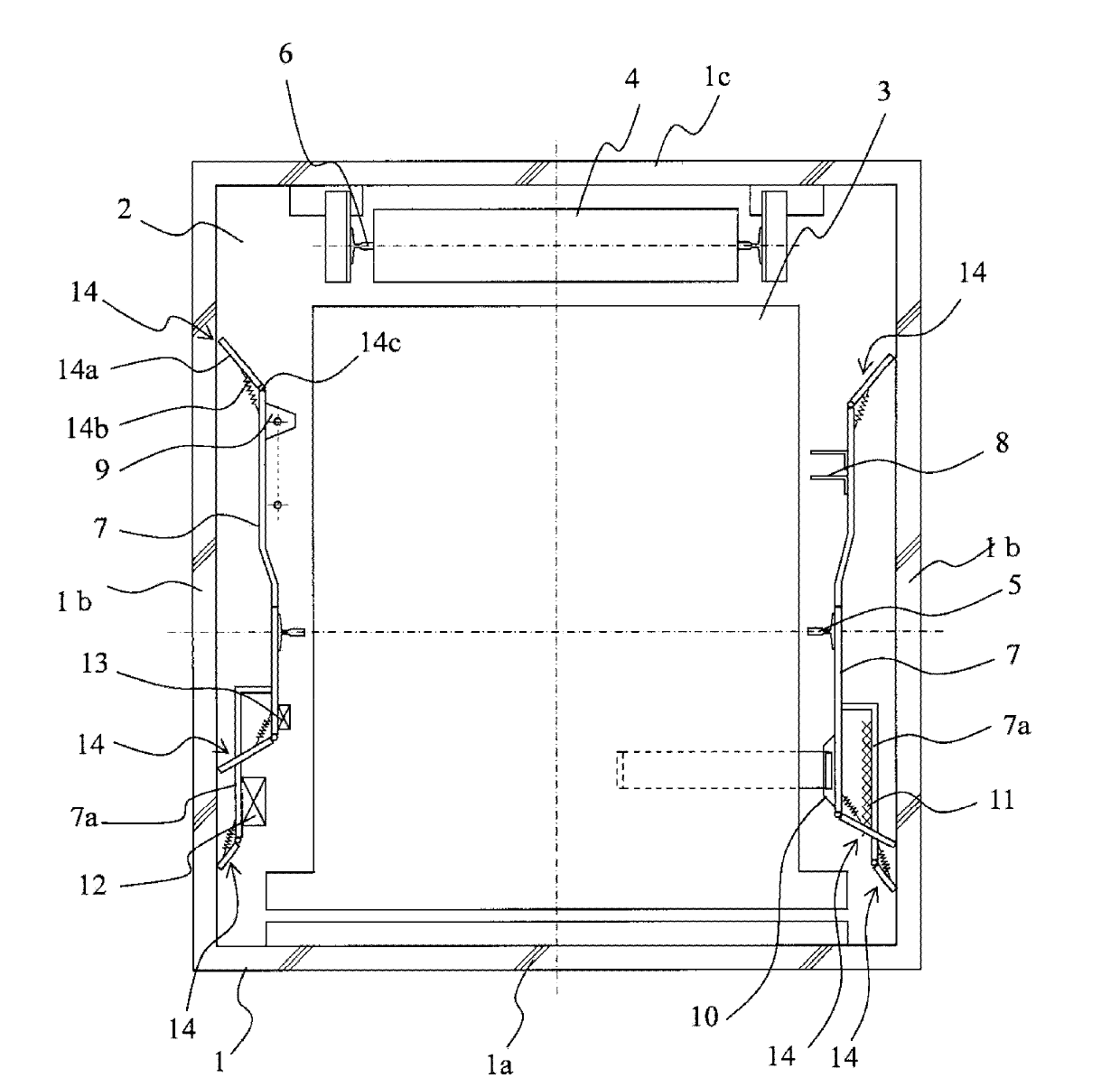 Strip-shaped member anti-hooking device for elevator